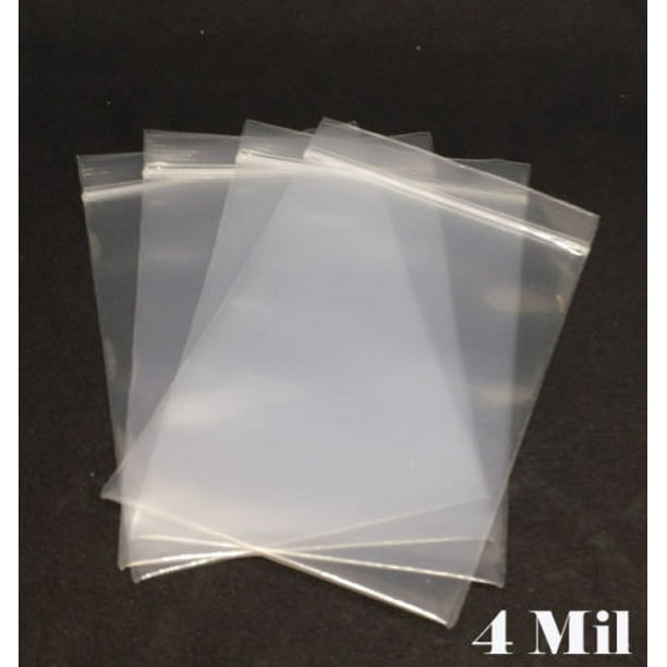 ZIP LOCK BAGS 4 MIL CLEAR PLASTIC POLY ZIP LOCK BAGGIES RECLOSABLE ANY SIZE